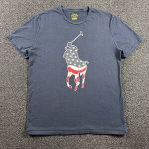 Polo Ralph Lauren Men's M Tee Big Pony Stars & Stripes American Flag 4th of July